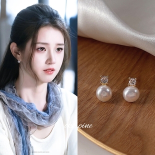 okk pine 气质简约淡水珍珠耳饰品短剧在八月盛夏郭宇欣同款耳环