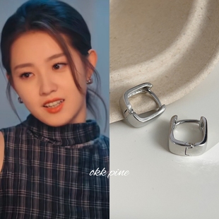 okk pine 极简风通勤小巧耳扣素圈短剧在八月盛夏郭宇欣同款耳环