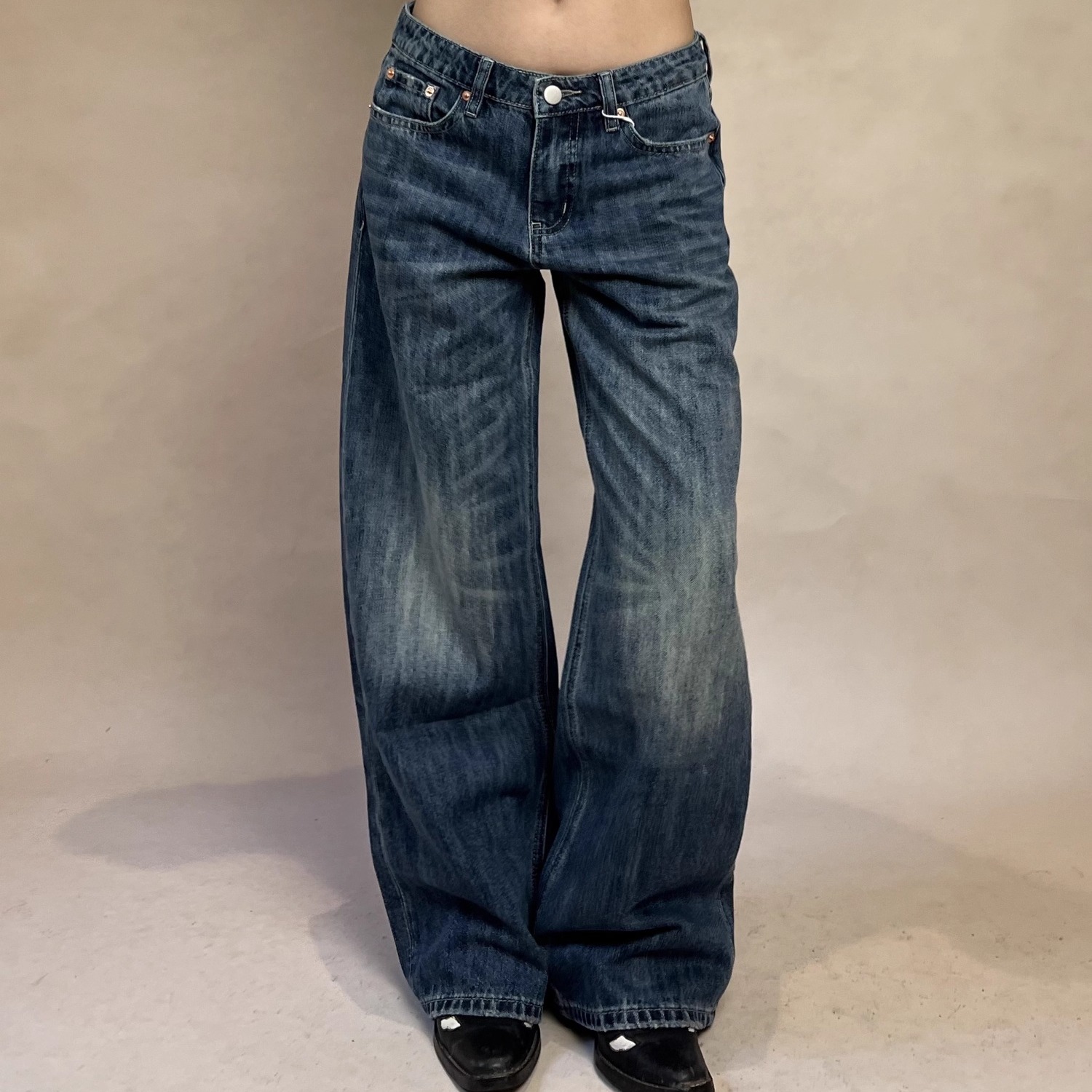 TheDINA|2025新款四季可穿复古抓纹炸花宽松显瘦直筒拖地牛仔裤