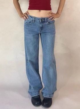 TheDINA|2025新款复古美式个性宽松直筒四季可穿低腰牛仔裤女