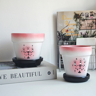 植想手绘红陶创意吸水透气绿植多肉球兰热植室内办公室礼物小花盆