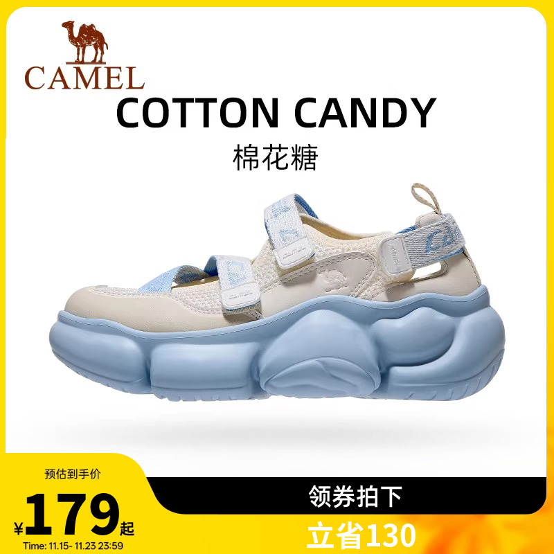 骆驼运动玛丽珍凉鞋女鞋夏季新款透气舒适软底增高休闲百搭沙滩鞋