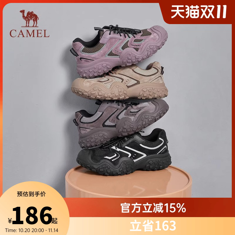骆驼女鞋2025年秋季新款丑萌鞋女户外休闲鞋透气时尚休闲运动鞋