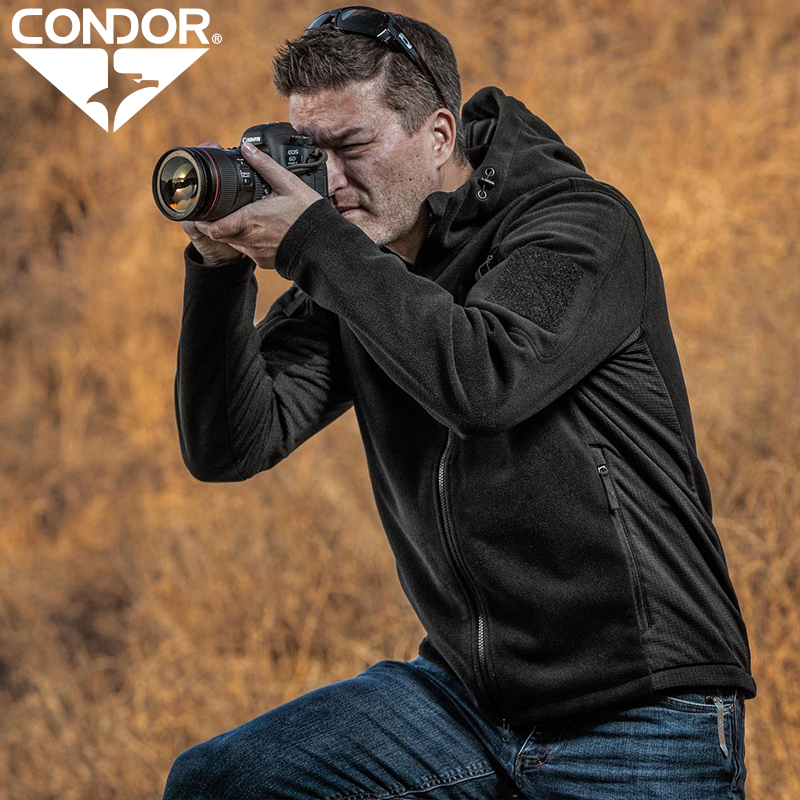 CONDOR摇粒绒战术外套连帽外套男
