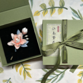 非遗绒花生日礼物海棠国风胸针伴手礼送老师同学妈妈婆婆外国人