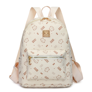 学生书包大容量 森系印花通勤包简约时尚 双肩小背包女2026新款 韩版