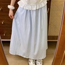 奶油 宇宙 日系小清新蓝色松紧腰半身裙女温柔风显瘦a字长裙新款