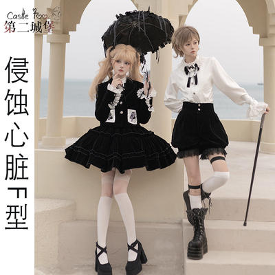 黑丝绒Lolita王子系短裤半身裙
