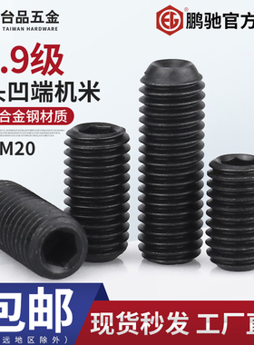 M2-M24高强度顶丝12.9级鹏驰无头内六角螺丝黑色合金钢机米螺丝钉