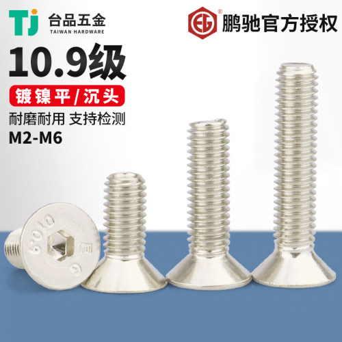 鹏驰EG镀镍10.9级平头内六角螺丝