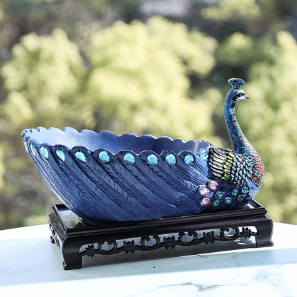 大号孔雀多肉拼盘花盆创意个性带底座盆栽肉肉盆景客厅阳台装饰品