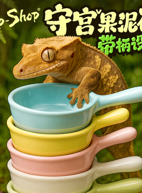 爬宠果泥食盆爬虫睫角巨人盖勾亚R属守宫盘古果泥搅拌碗喂食勺