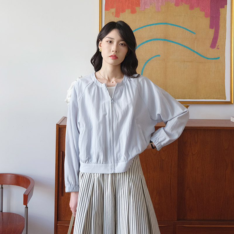 然若 莱赛尔肌理防晒衣 慵懒风开春短款外套女款春季2026新款女装图片