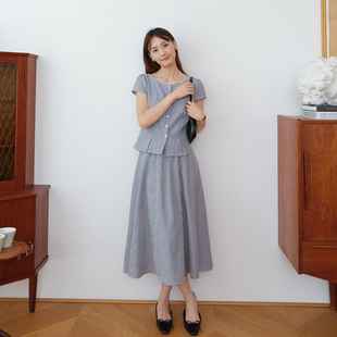 然若 气质两件套 法式连衣裙女2026新款夏日绝美显瘦不撞衫长裙子