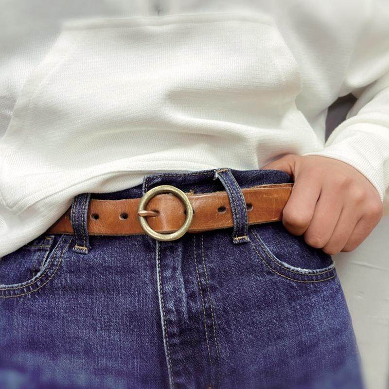 时尚真皮铜扣牛仔裤腰带头层牛皮圆扣ins女士皮带2025新款休闲,服饰配件/皮带/帽子/围巾,腰带/皮带/腰链,淘宝优惠券,粉丝福利购,淘宝优惠卷