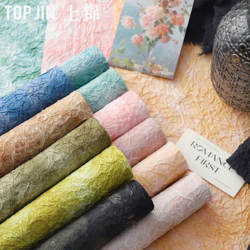 新款手工肌理感褶皱鲜花花束包装