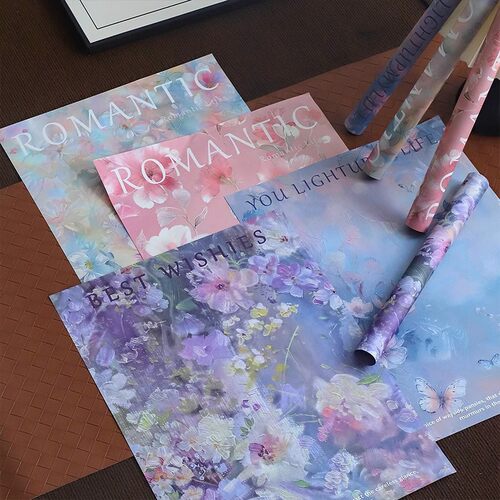 西西里风华纸油画鲜花束包装手工