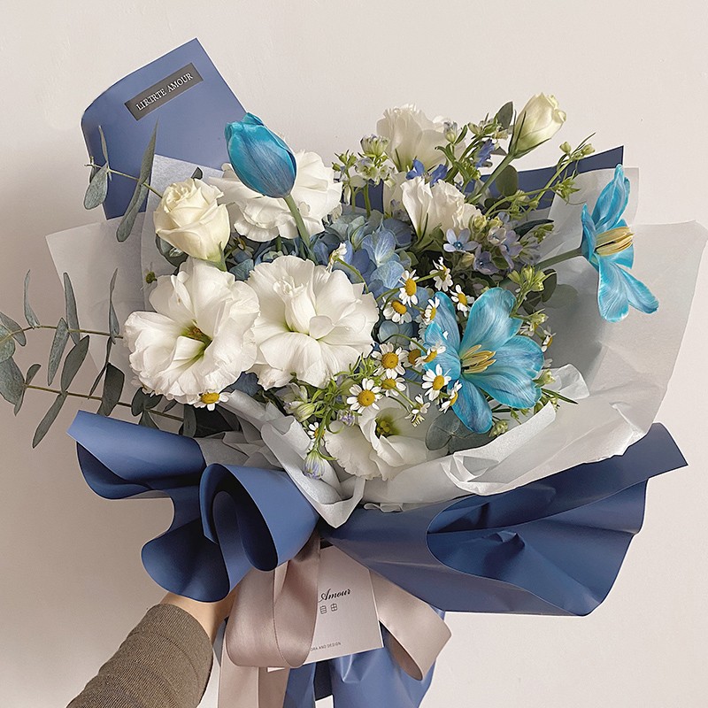 七色堇风华纸纯色礼物包装鲜花材