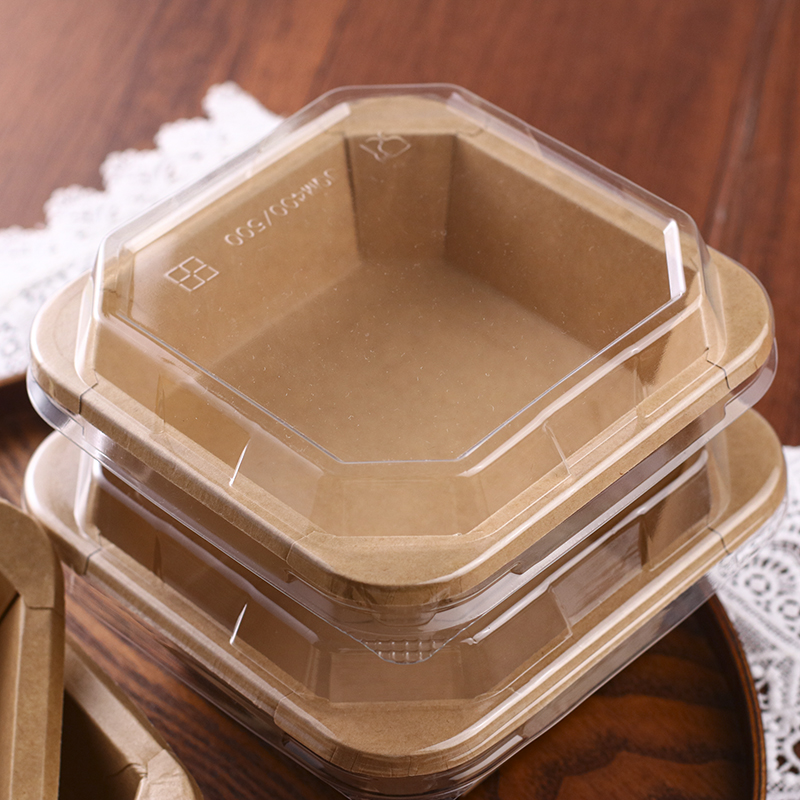 外卖果切盒牛皮纸餐盒甜品沙拉八