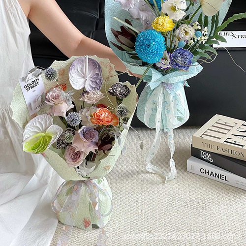 东巴纸包花材料鲜花包装纸花草艺