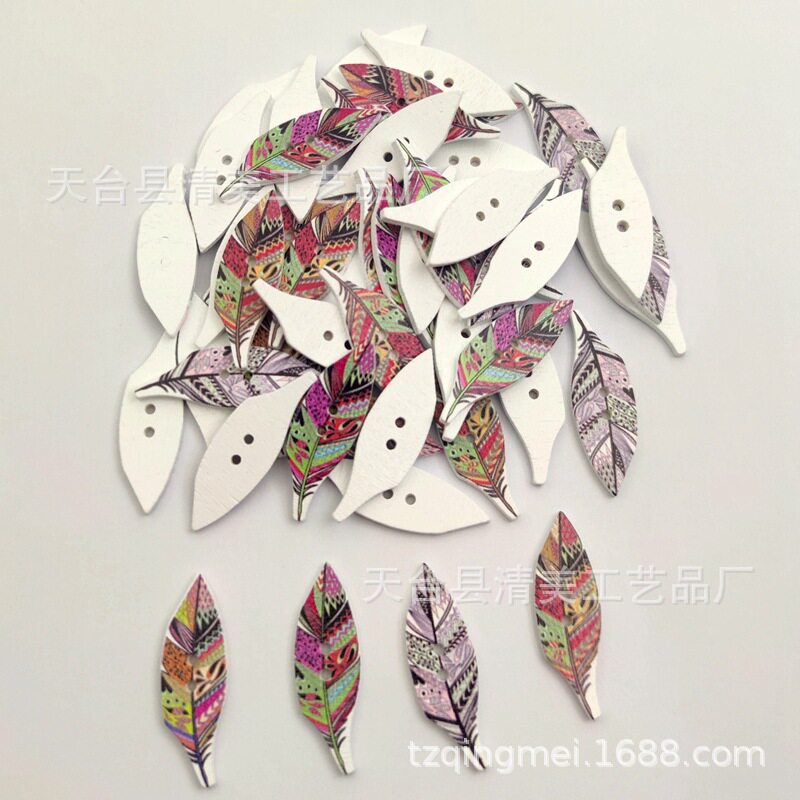 DIY木制孔雀羽毛50个2