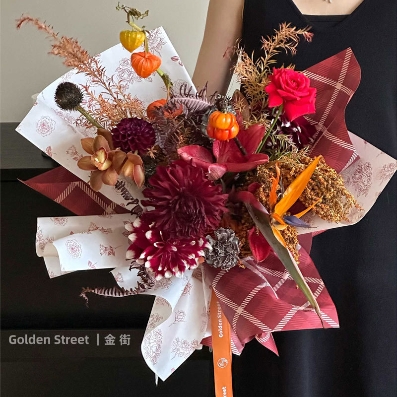 女神节防水玫瑰花束包装纸鲜花材