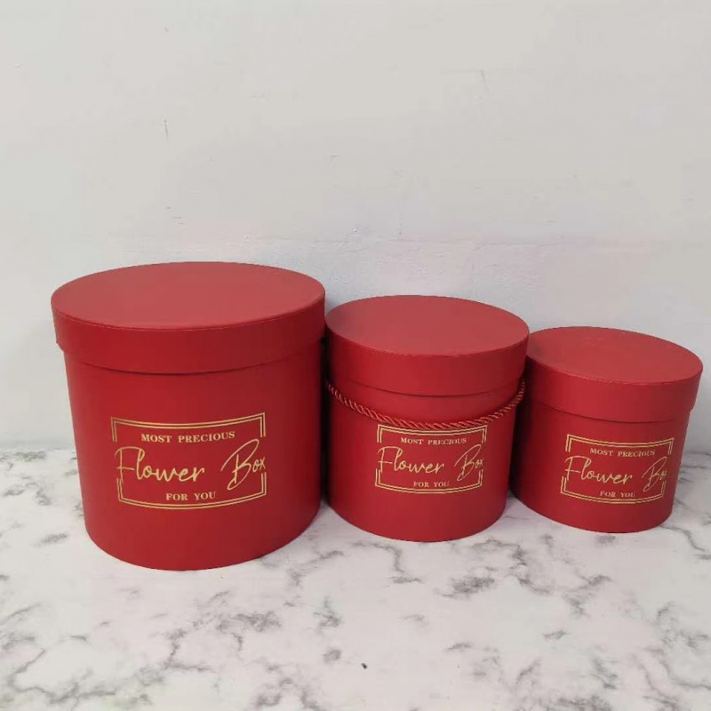 新款圆形抱抱桶三件套高档鲜花礼物盒生日圣诞节包装礼盒现货