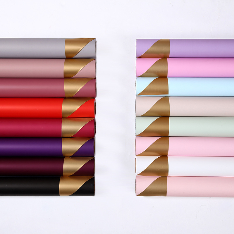 轻奢玫瑰花艺包装纸双色欧雅材质