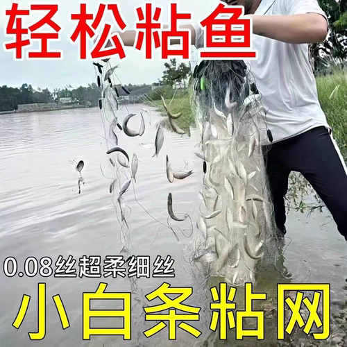 粘网丝网浮网挂网单层三层渔网捕鱼网鲫鱼鲢鱼白条翘嘴网沉网