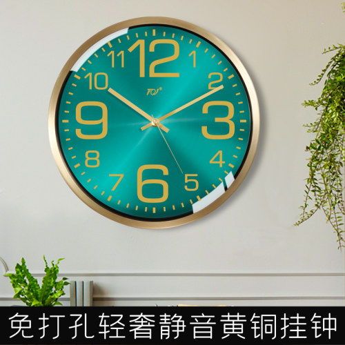 TQJ黄铜轻奢圆形静音挂钟