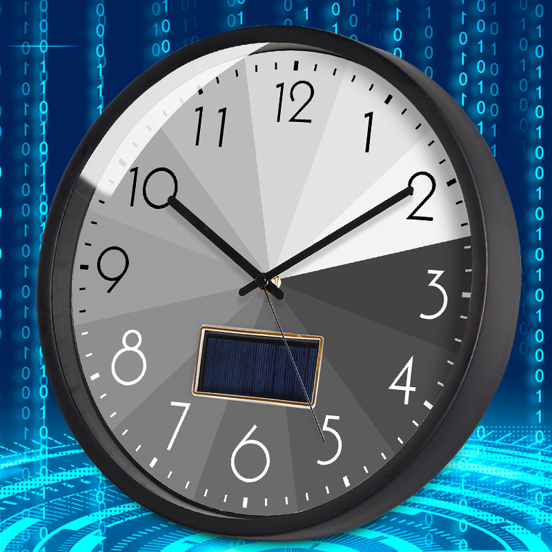 tqj太阳能电波钟简约客厅家用