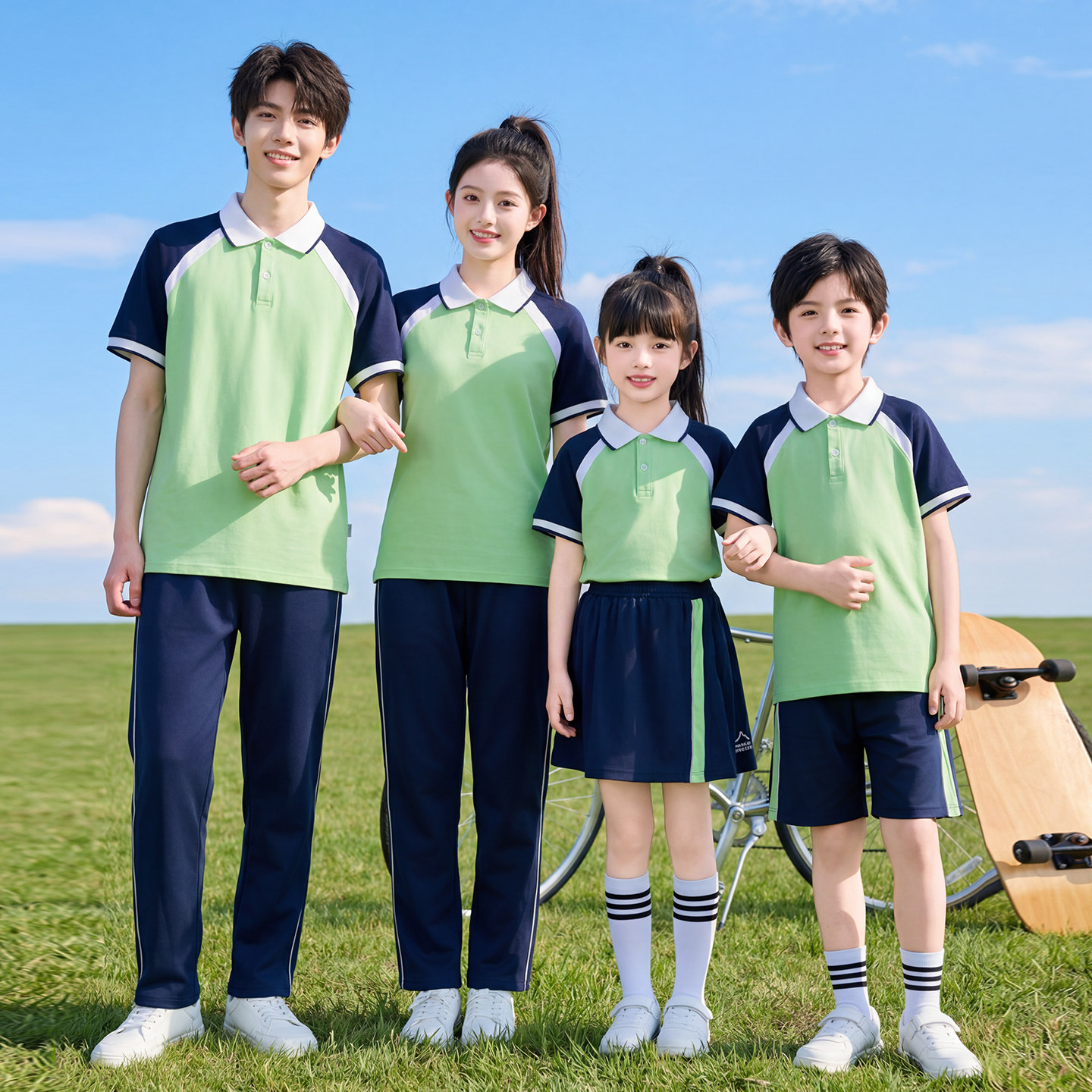 辽宁鞍山市小学生统一校服夏季短袖套装春秋运动会棒球服儿童班服