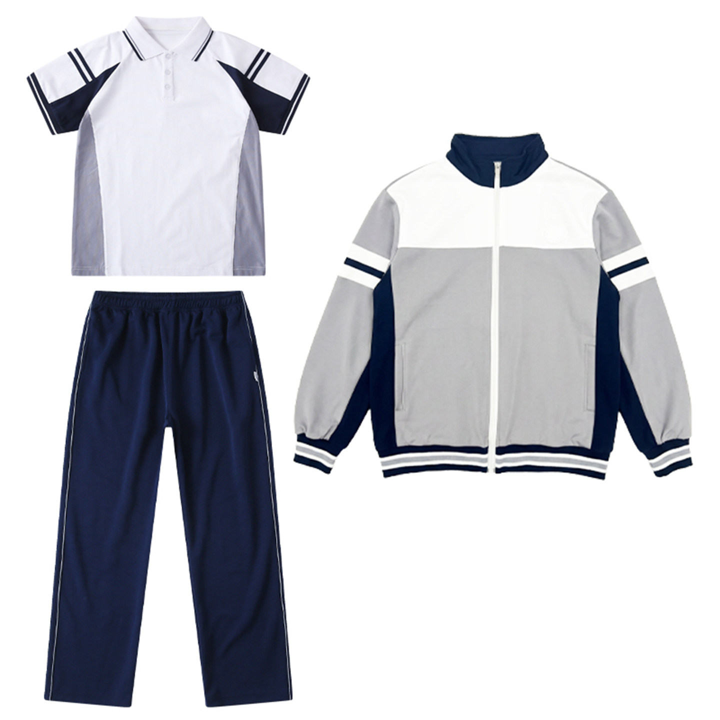 鞍山市中学生运动风校服三件套装