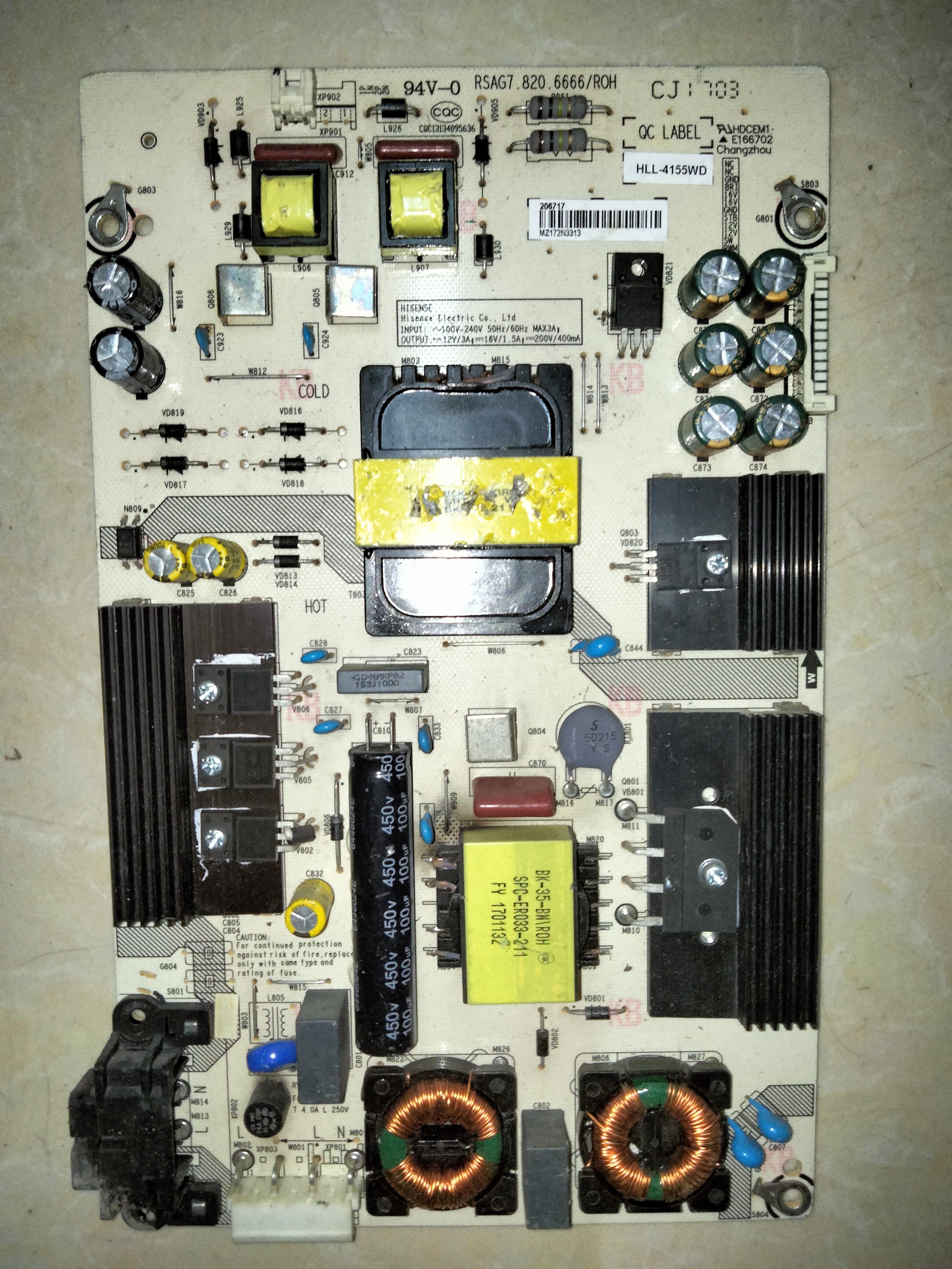 原装 海信LED55N3000U电源板RSAG7.820.6666/R0H HLL-4155WK