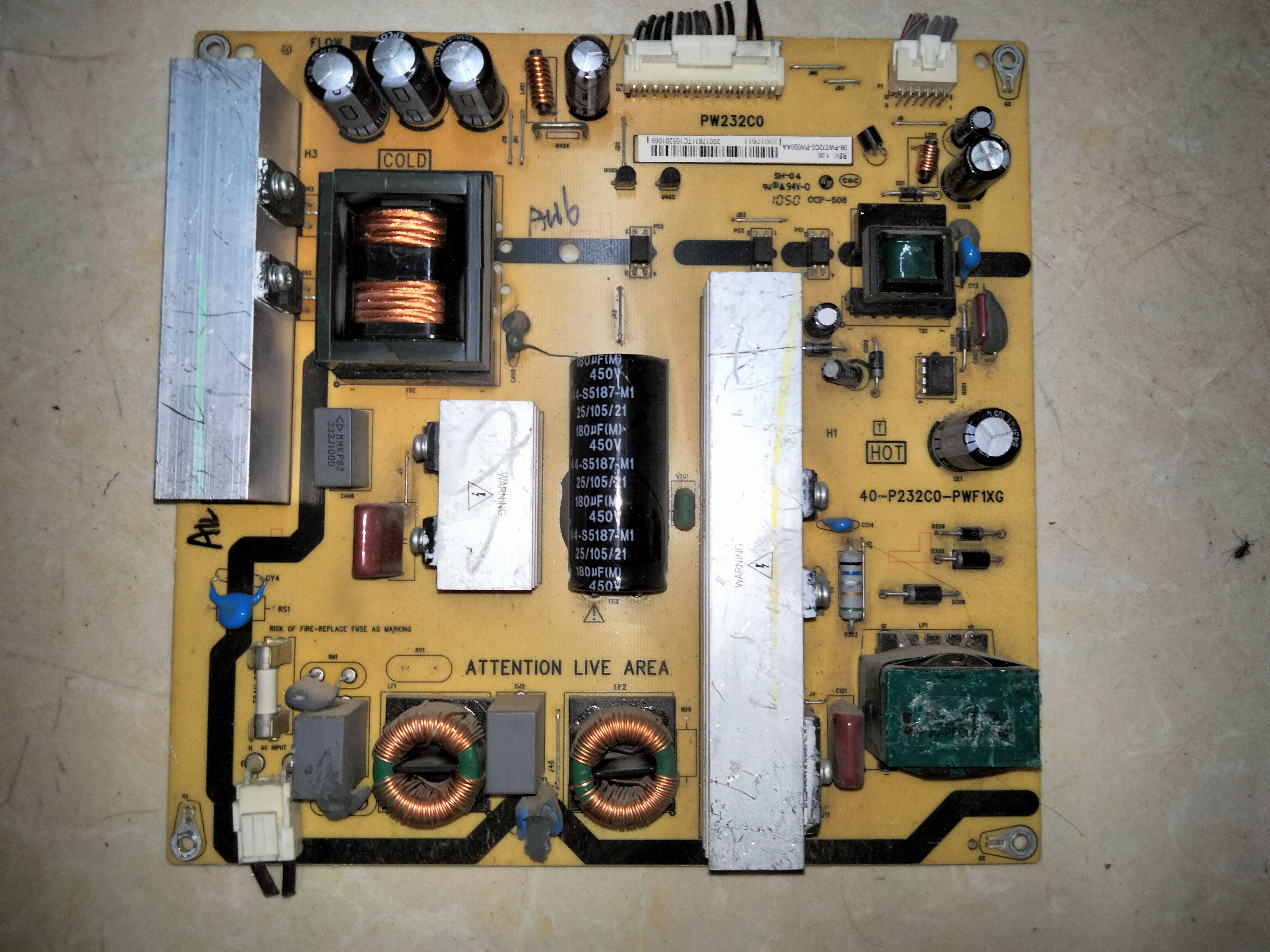 TCL C40E320B 东芝40TA1CH电视电源板40一P232C0 CO一PWG1XG PWF