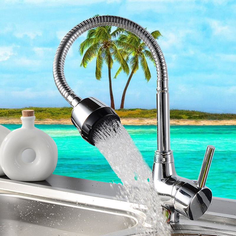 辉瓷卫浴 铜 冷热厨房 水槽 洗菜盆水龙头 万向 折叠旋转水龙头