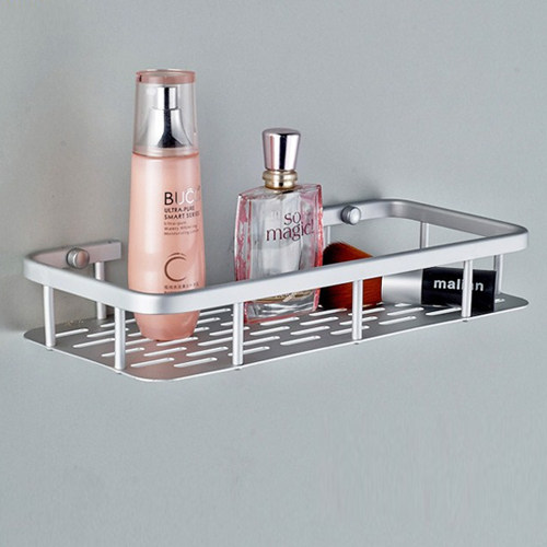 辉瓷 太空铝浴室置物架 长方形 带钩 实心加厚网蓝 双层置物架