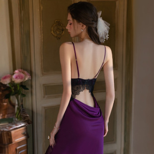 冰丝纯欲高级感气质吊带睡裙薄款 凯朱莉性感睡衣女款 春夏2026新款