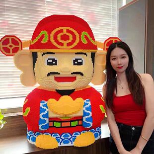 财神哆啦积木成人益智玩具组装男女孩子高难度3D立体拼图模型手办