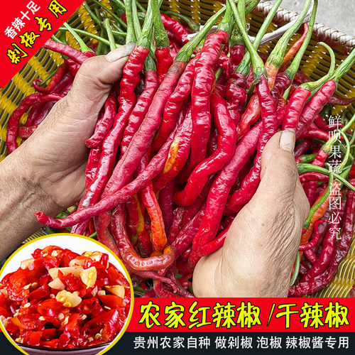 贵州农家新鲜红干辣椒泡剁椒专用