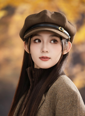 2026新款八角帽子女秋冬天加厚保暖贝雷帽时尚优雅覆古鸭舌画家帽