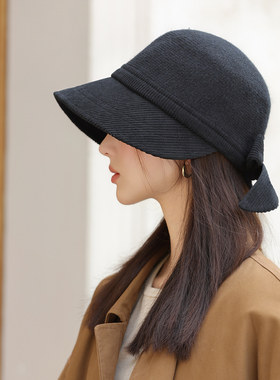 2026新款帽子女护耳保暖八角鸭舌帽大头围显脸小渔夫帽秋冬季防晒