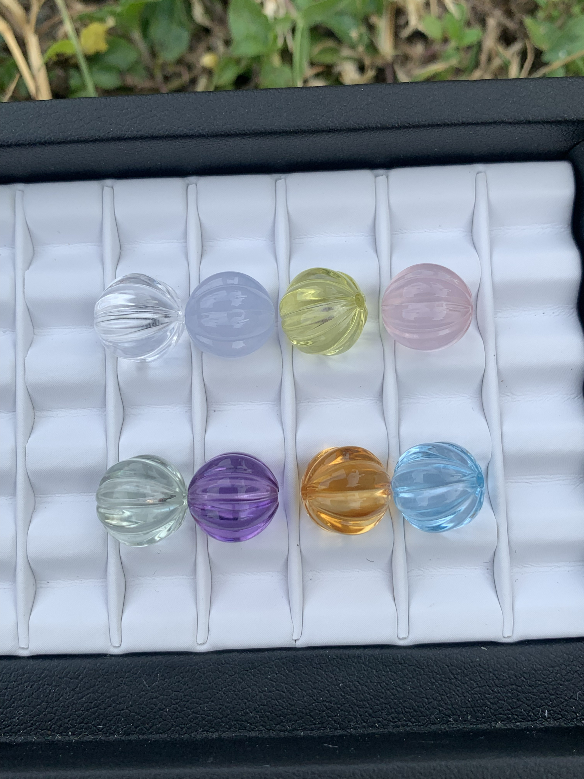 紫水晶托帕石桶珠南瓜珠天然宝石原石手工制作耳钉戒指吊坠耳线