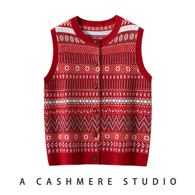 2025秋冬百搭时尚虚提开衫马甲针织衫