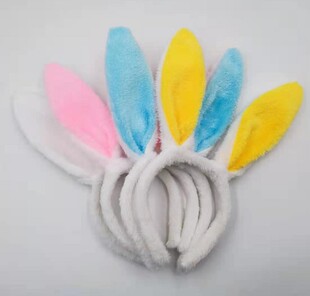 六一儿童节表演动物头饰小兔子发箍毛绒兔耳朵头箍兔女郎装扮发饰
