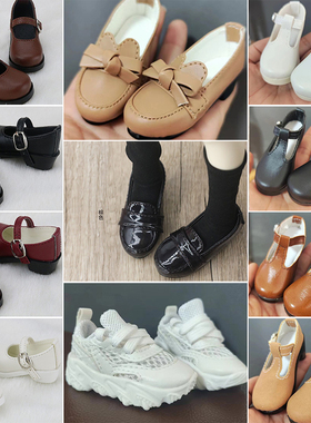 SD/BJD娃学生鞋3分4分6分娃娃鞋子百搭小皮鞋单鞋 1/6熊妹1/4 1/3