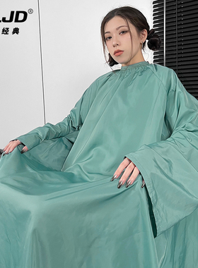 理发围布不沾发发廊专用剪头发围布发廊带袖高档美发围布理发店潮