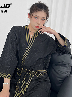 理发店客服围布美发客袍发廊剪发和服染发衣焗油工作服潮高档专业