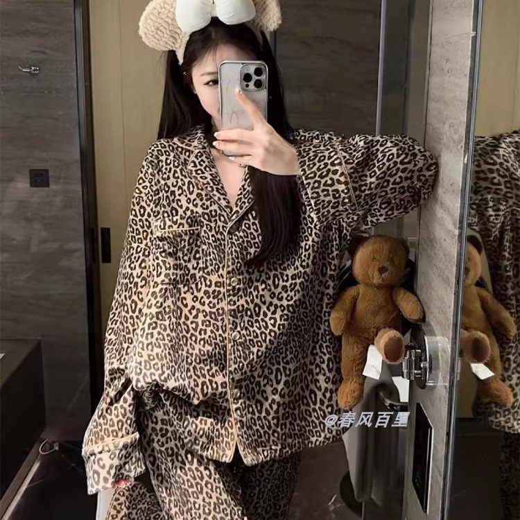 冬季高级加绒加厚条纹睡衣女套装