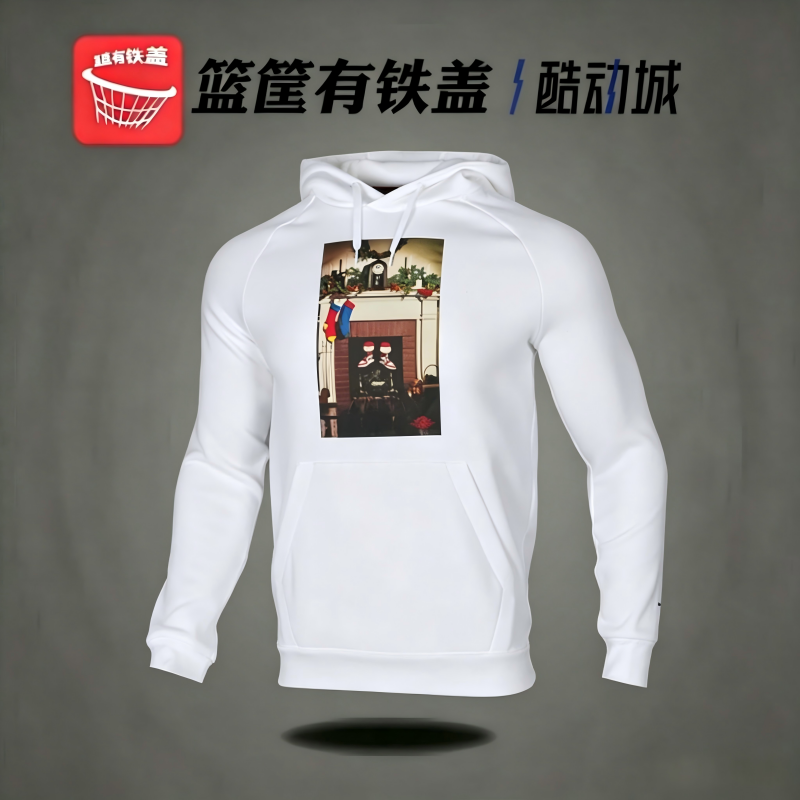 Nike Air Jordan 男加绒保暖圣诞节款白色篮球套头卫衣CT4886-100